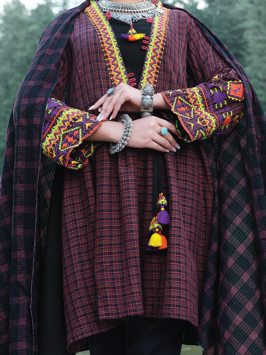 Red Yarn-Dyed 3Pc Stitched - AWP-3PS-276/S