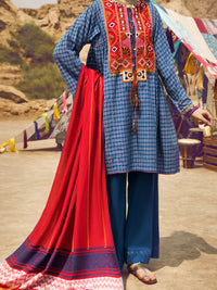 Blue Yarn-Dyed 3Pc Stitched - AWP-3PS-311