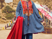 Blue Yarn-Dyed 3Pc Stitched - AWP-3PS-311