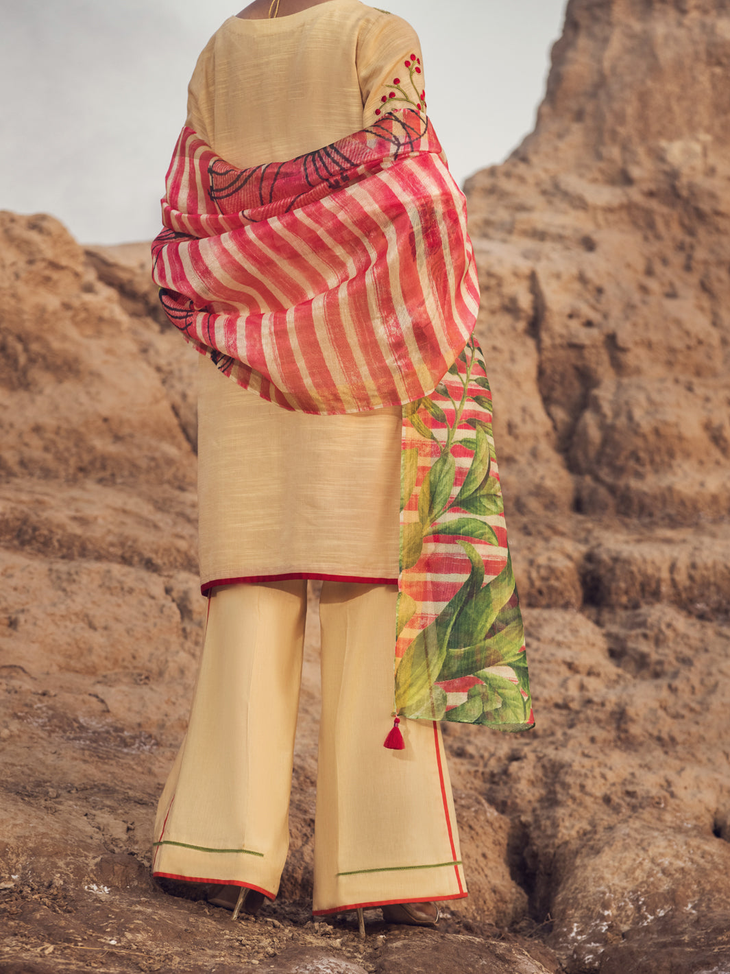 Beige Khaddar 3 Piece Stitched - AWP-3PS-350