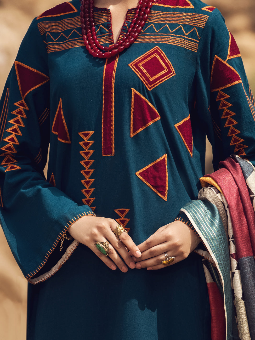 Blue Karandi 3Pc Stitched - AWP-3PS-351