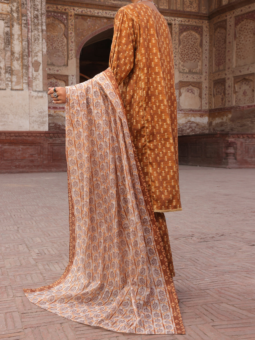 Brown Cambric Stitched 3Pc - AWP-3PS-502