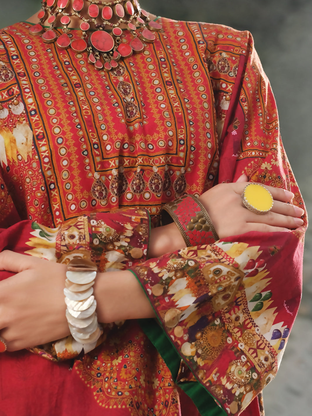 Red Cambric Tunic - LK-231