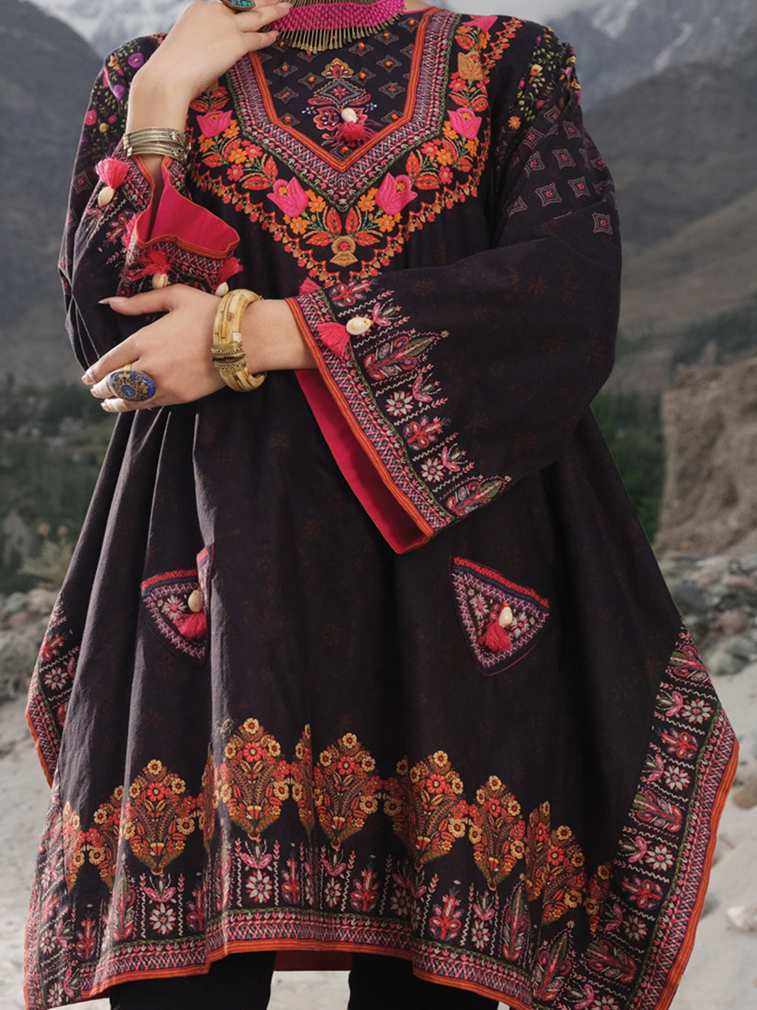 Black Cambric Tunic - LK-233