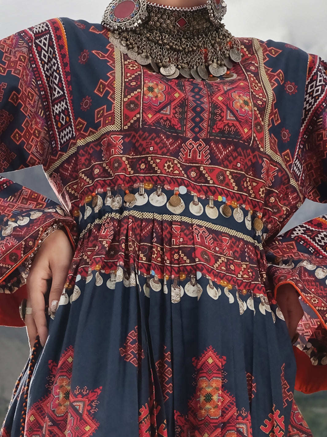 Navy Blue Cambric Tunic - LK-235