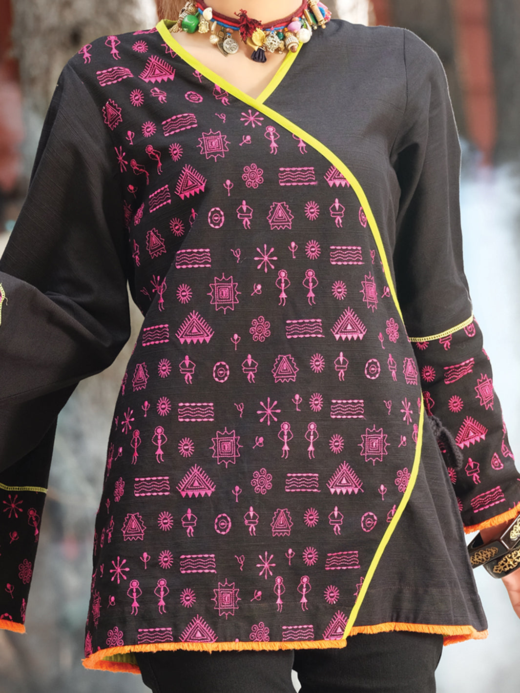 Black Khaddar Tunic - LK-239