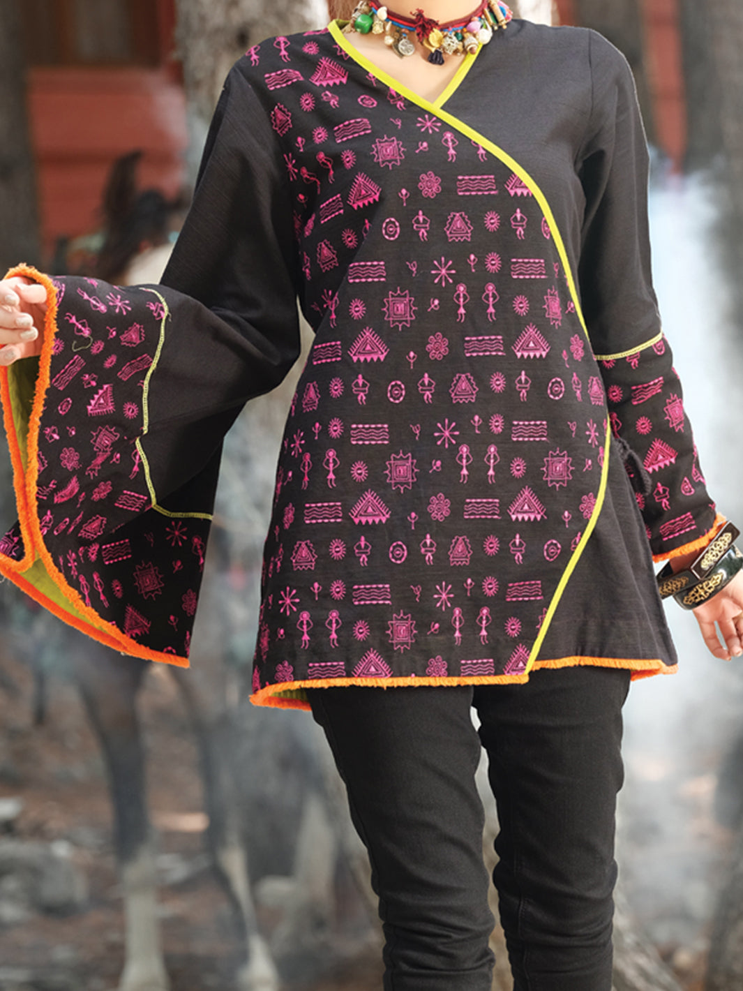 Black Khaddar Tunic - LK-239