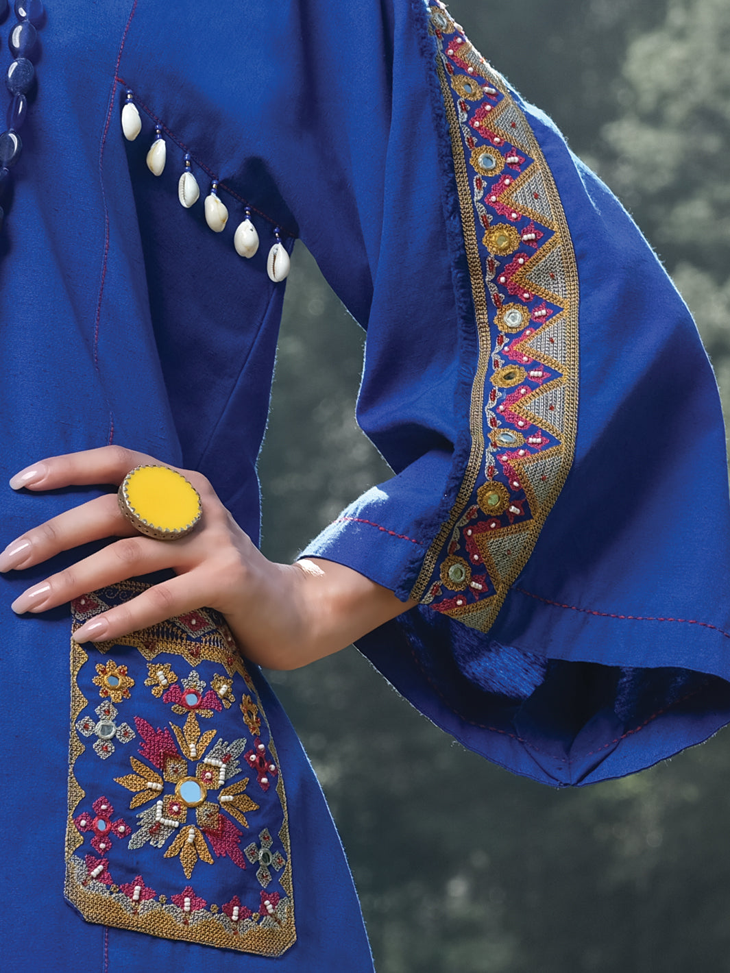 Royal Blue Karandi Tunic - AWP-LK-285