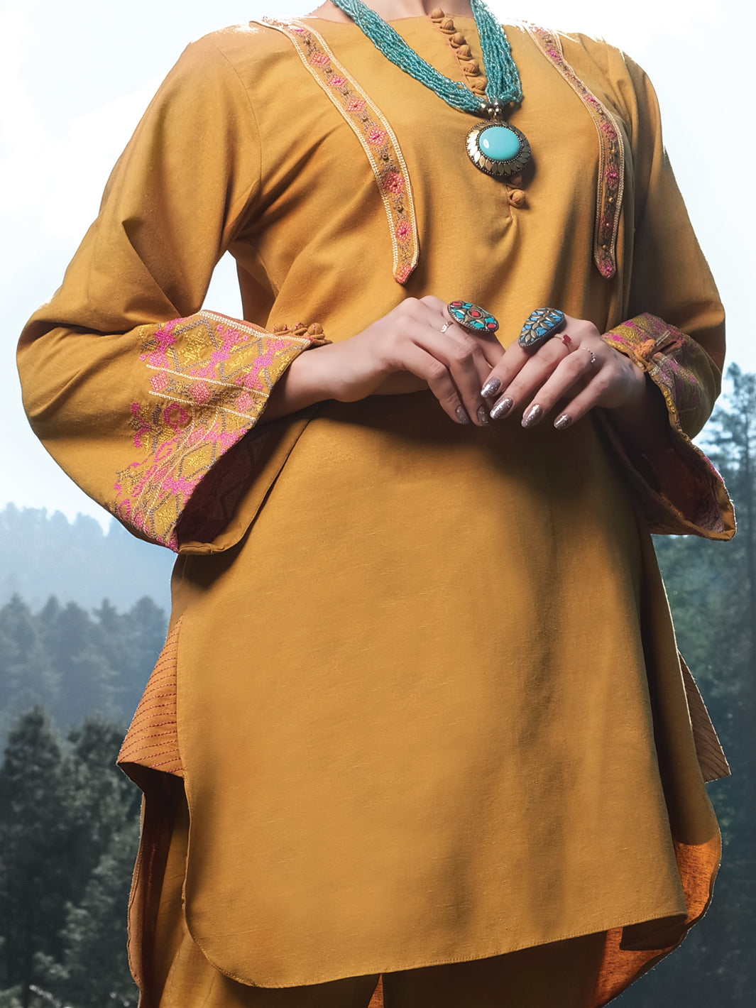 Mustard Karandi Tunic - AWP-LK-288