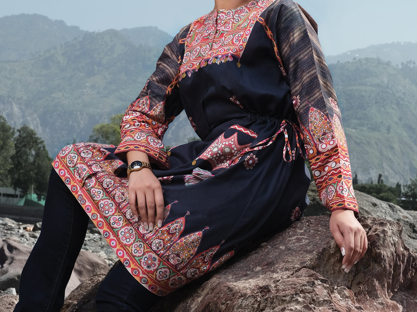 Black Cambric Tunic - AWP-LK-301