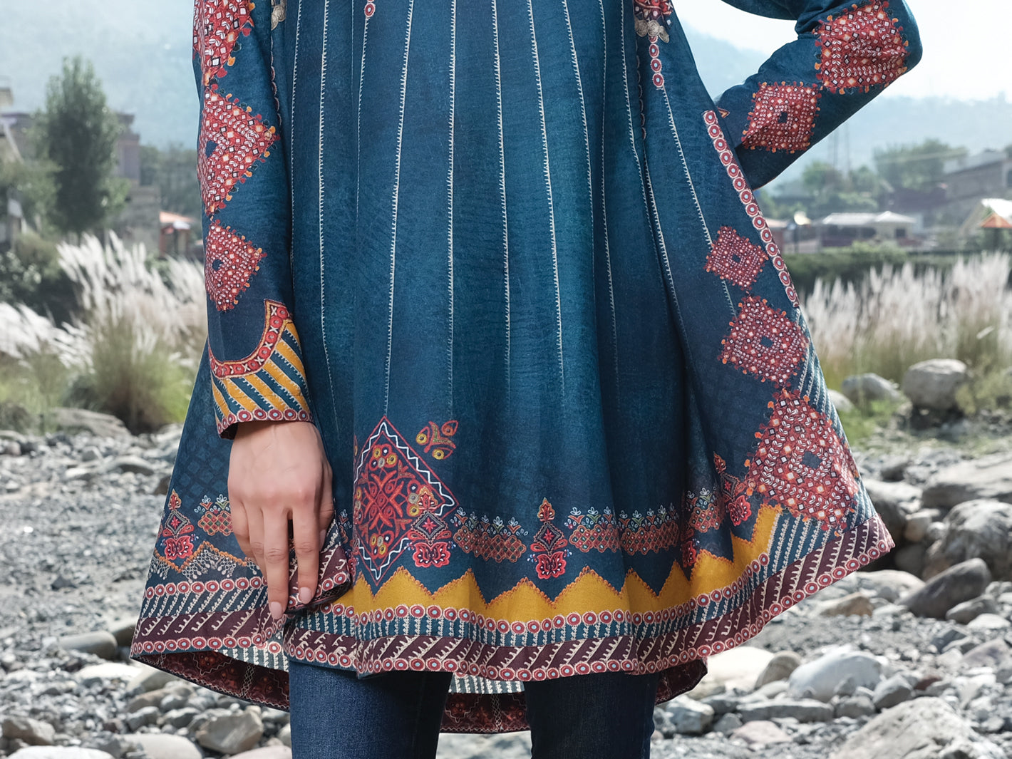 Teal Cambric Tunic - AWP-LK-302
