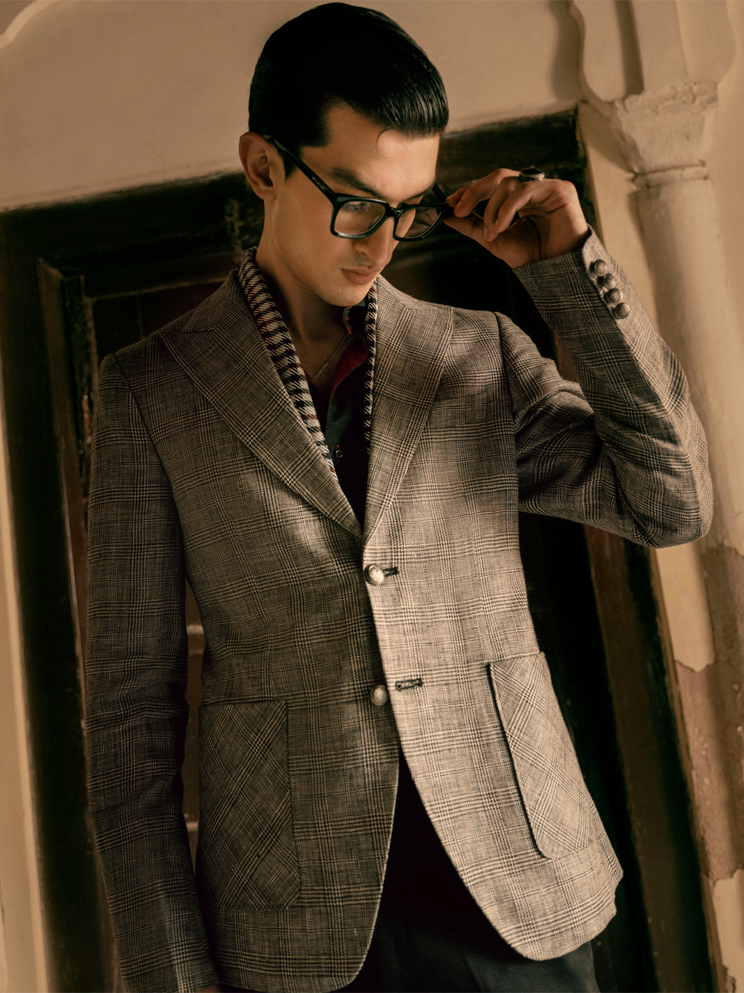 Dark Grey Linen Blazer - AL-BLR-003
