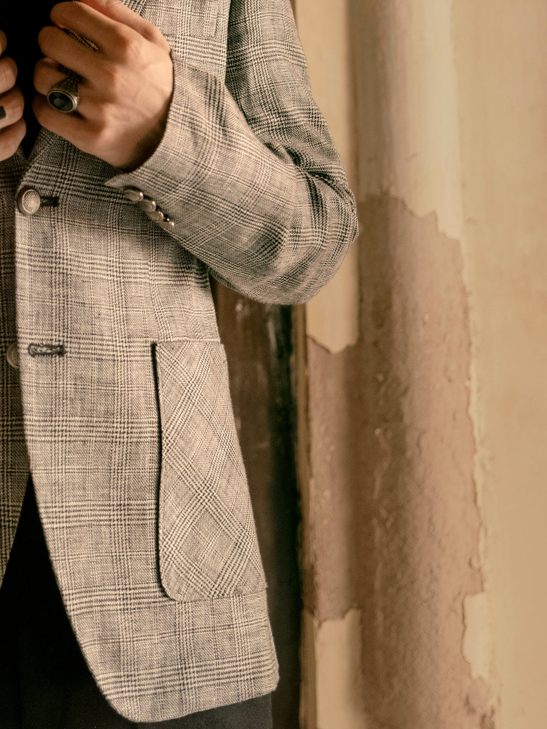 Dark Grey Linen Blazer - AL-BLR-003