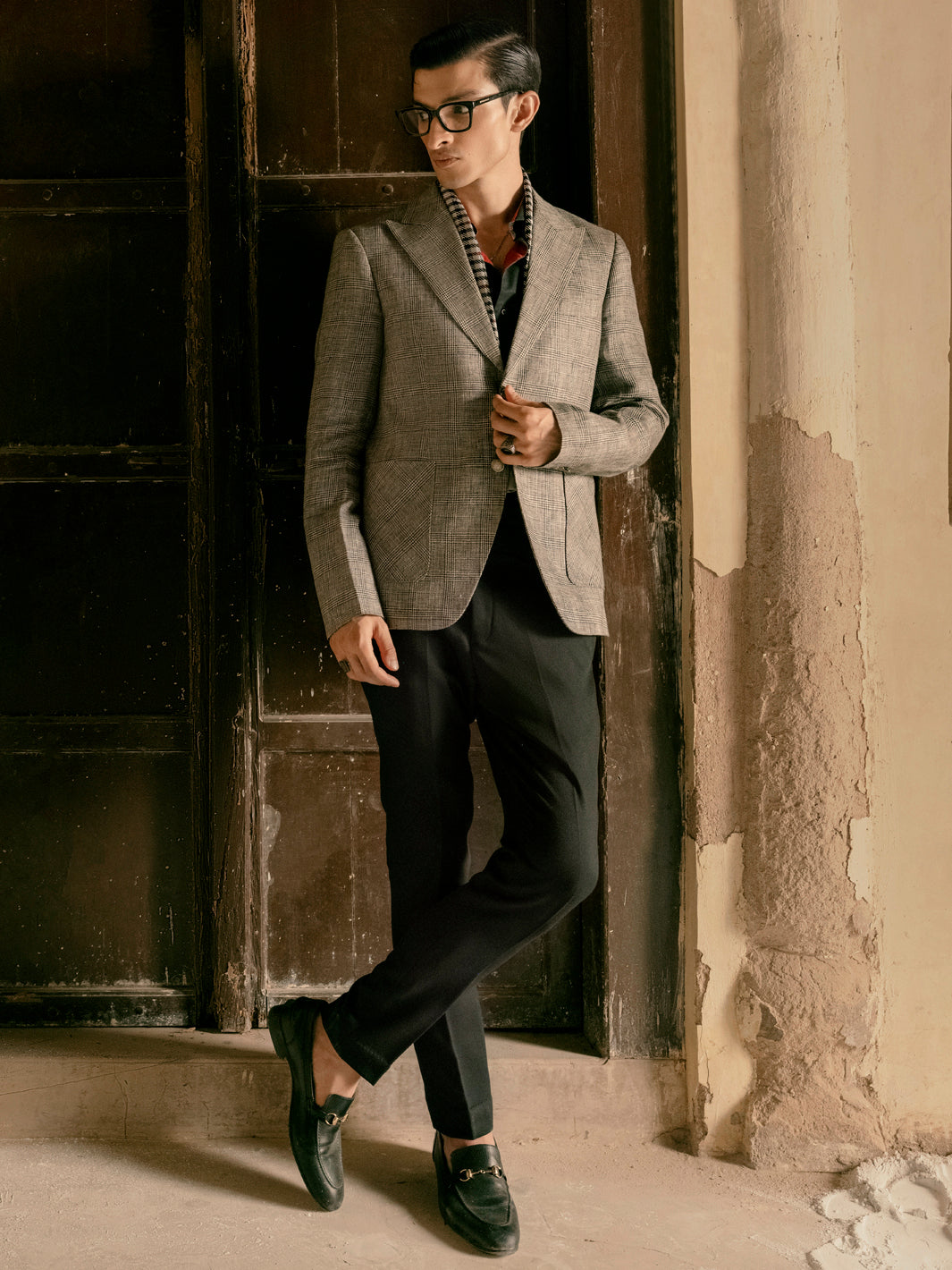 Dark Grey Linen Blazer - AL-BLR-003