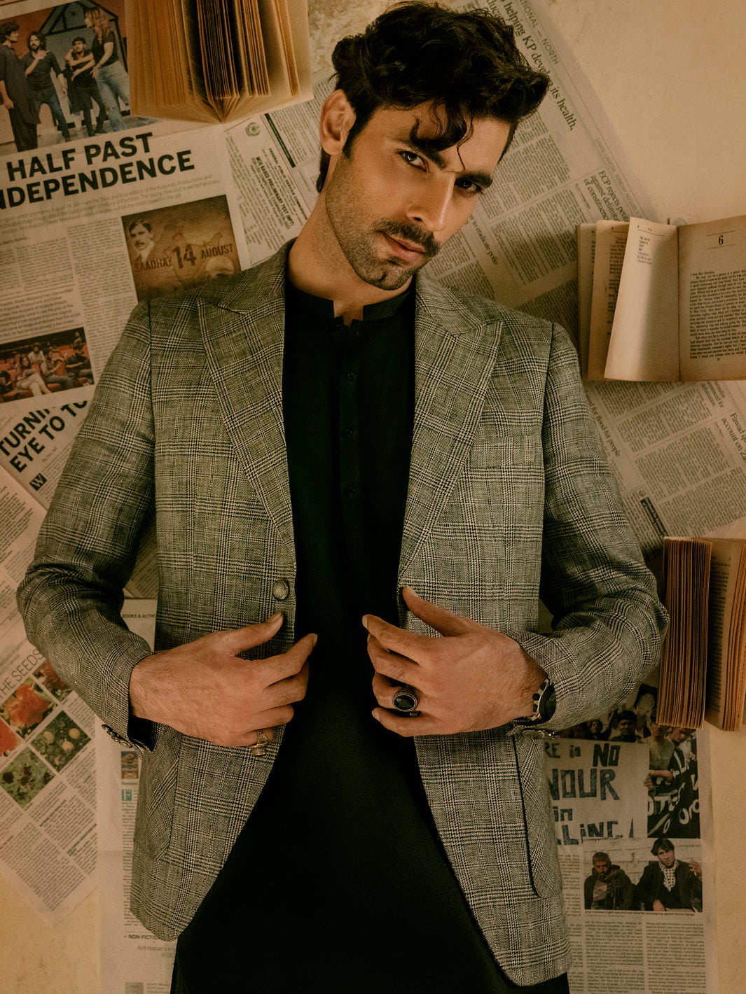 Dark Grey Linen Blazer - AL-BLR-003