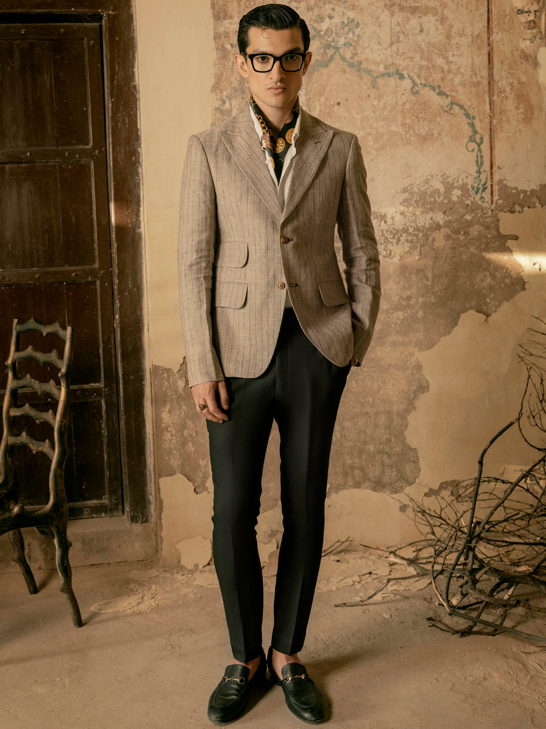 Sand Linen Blazer - AL-BLR-005