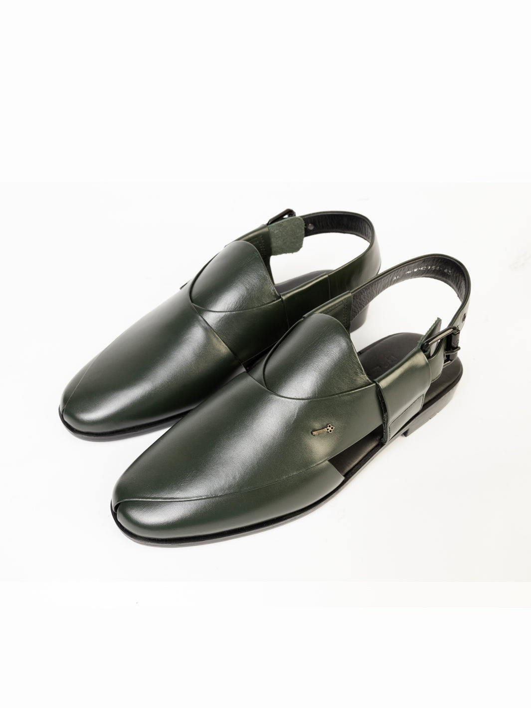Green Leather Peshawari Chappal - AL-MFW-HC-154