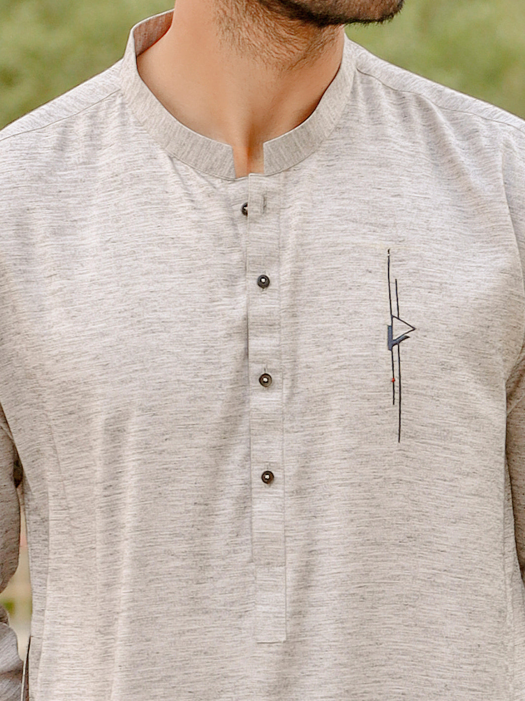 Grey Blended Kurta - AL-K-1034