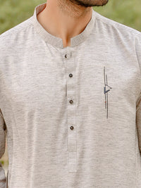 Grey Blended Kurta - AL-K-1034