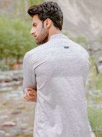 Grey Blended Kurta - AL-K-1034