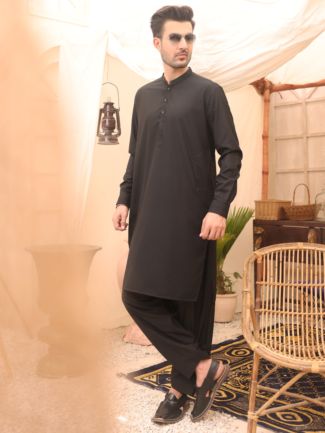 Black Kurta Shalwar - AL-KS-2627