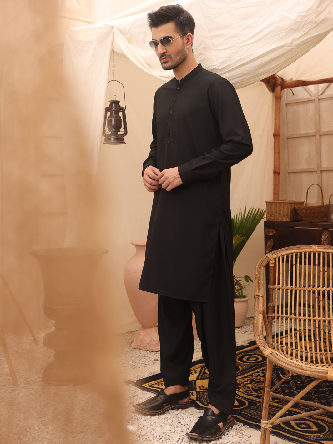 Black Kurta Shalwar - AL-KS-2627