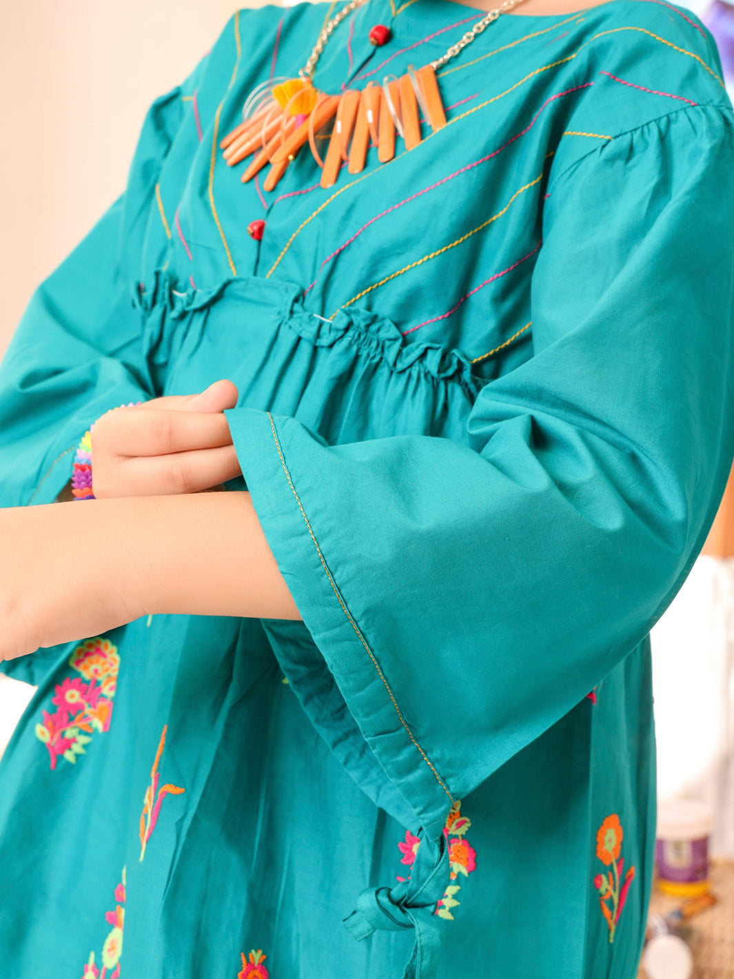 Teal Cambric Kurti - ALT-LK-1006