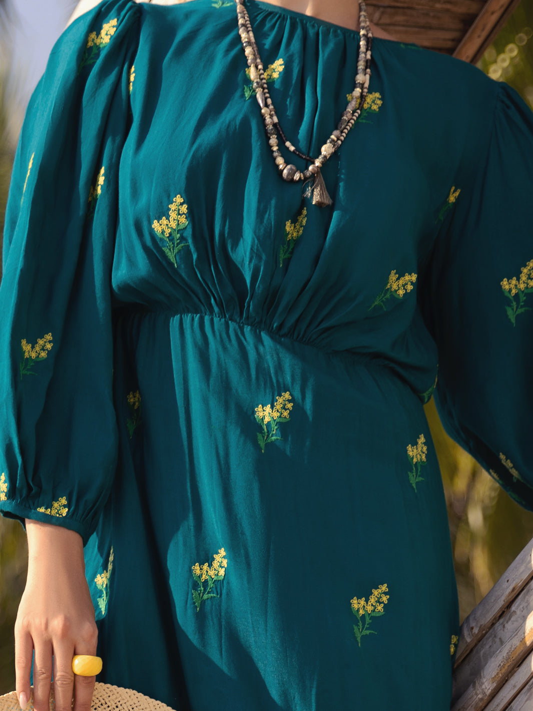 Sea Green Maple Silk Tunic - AL-LK-887