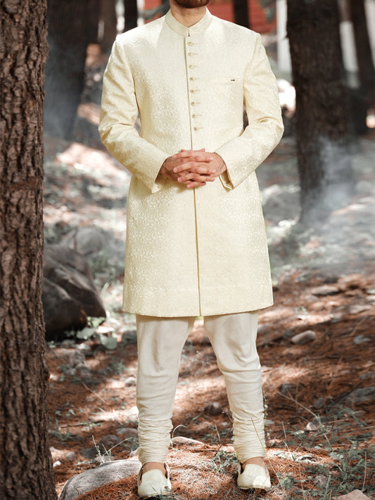 Off White Sherwani - AL-SW-102 - Almirah Online