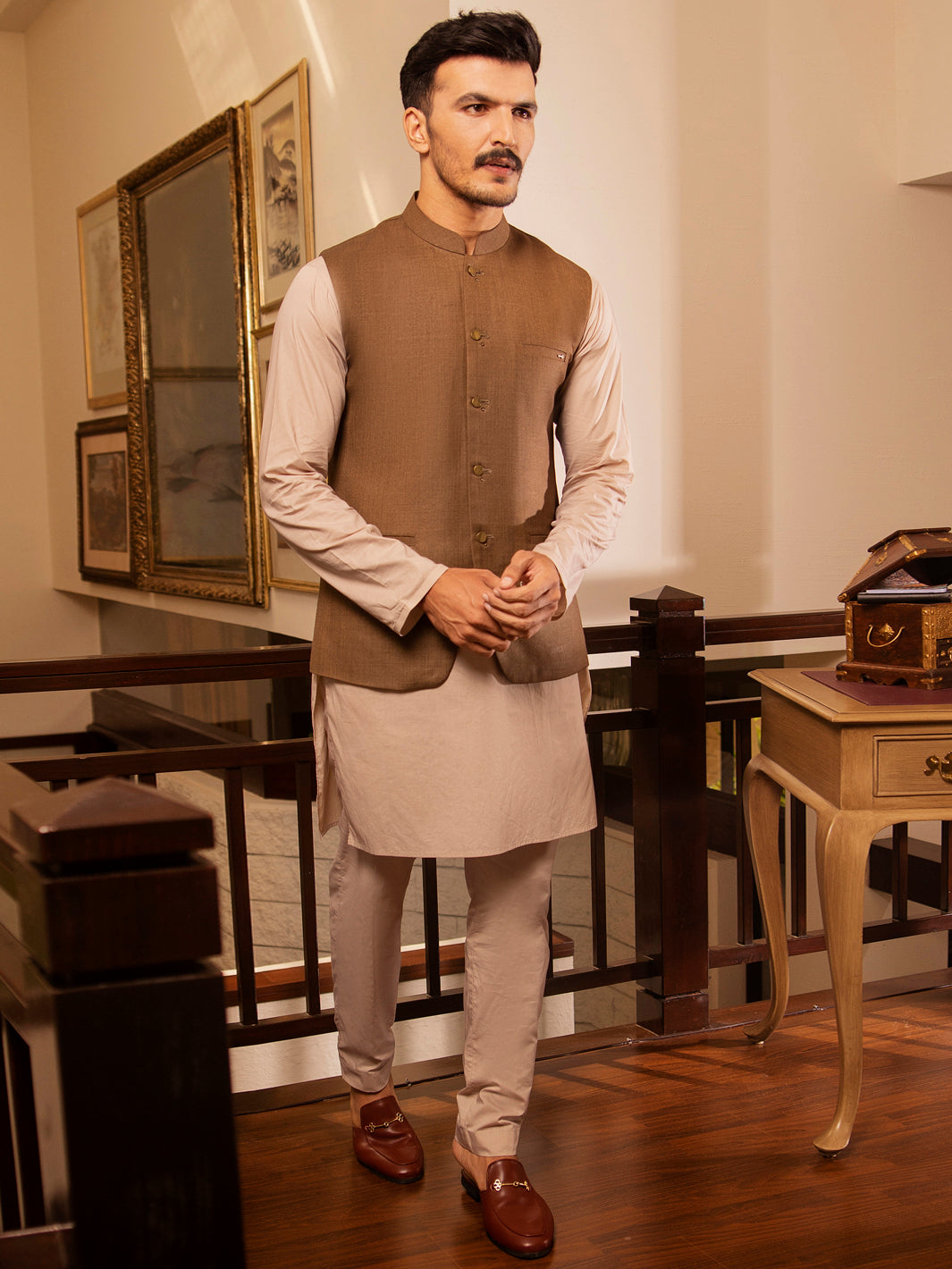 Brown Suiting Waistcoat AL-WC-379 – Almirah - Main Image
