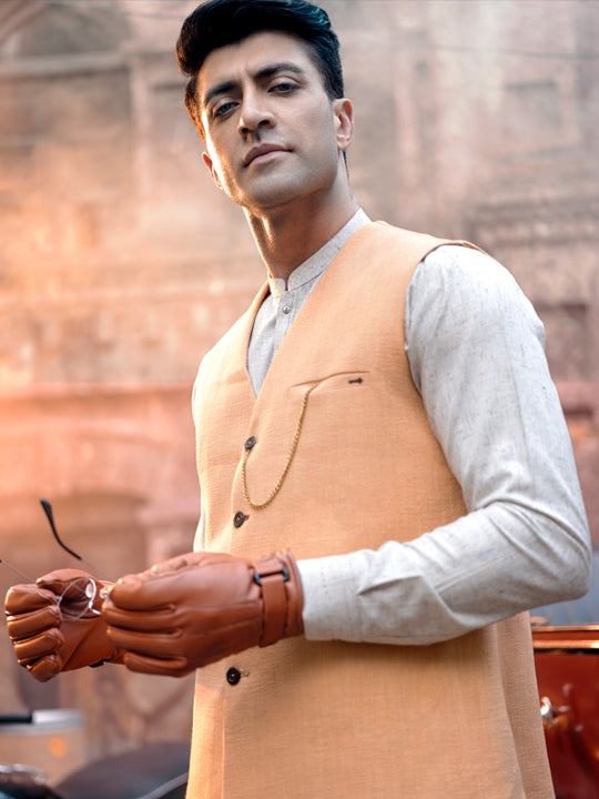 Beige Blended Waistcoat - AL-WC-416