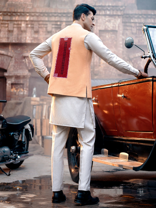 Beige Blended Waistcoat - AL-WC-416