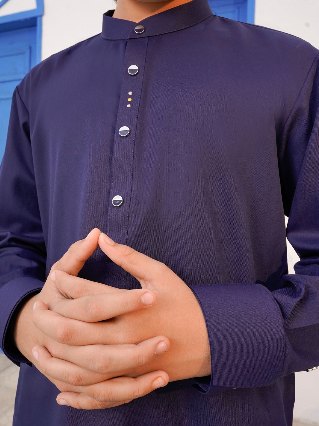Midnight Blue Blended Kameez Shalwar - ALTET-KS-003-R2