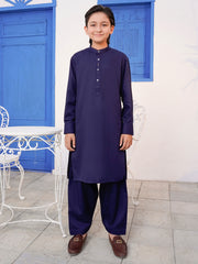 Midnight Blue Blended Kameez Shalwar - ALTET-KS-003