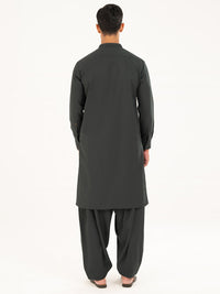 Dark Green Plain Kameez Shalwar - AL-KS-3315
