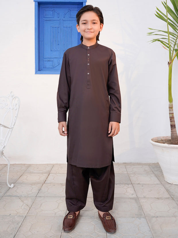 Brown Blended Kameez Shalwar - ALTET-KS-005