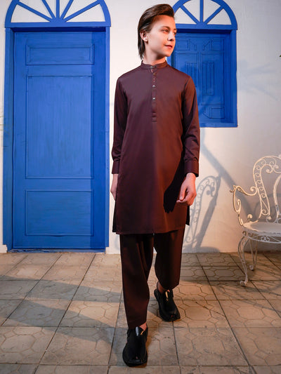 Maroon Blended Kameez Shalwar - ALTET-KS-006