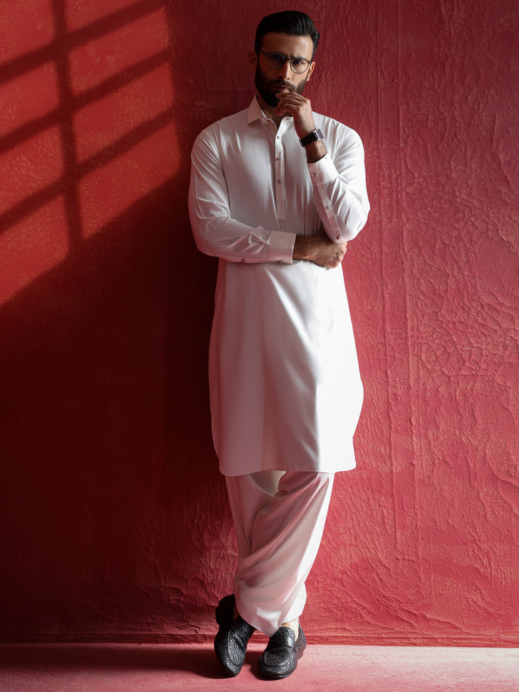 White Kameez Shalwar - ALWA-KS-736