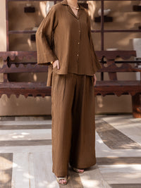 Brown Crushed 2Pc Stitched - AWP-2PS-LKS-1067