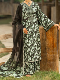 Green Cotton Cambric 3Pc Stitched - AWP-3PS-938