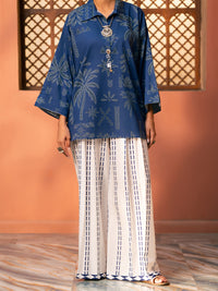 Blue Cotton Kurti - AWP-SLK-1097