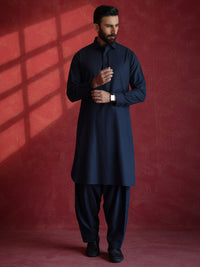 Navy Blue Kameez Shalwar - ALWA-KS-685