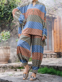 Multicolor Cambric Co-Ord Set - AWP-2PS-SLKS-1051