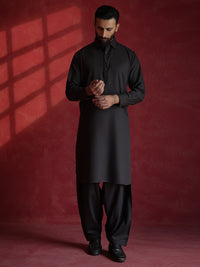 Dark Brown Kameez Shalwar - ALWA-KS-661