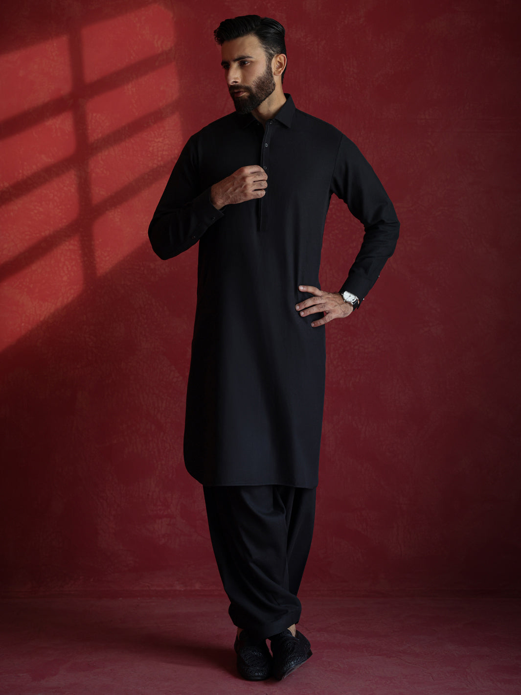 Black Kameez Shalwar - ALWA-KS-684