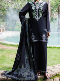 Black Crosshatch 3Pc Stitched - AWP-3PS-1018