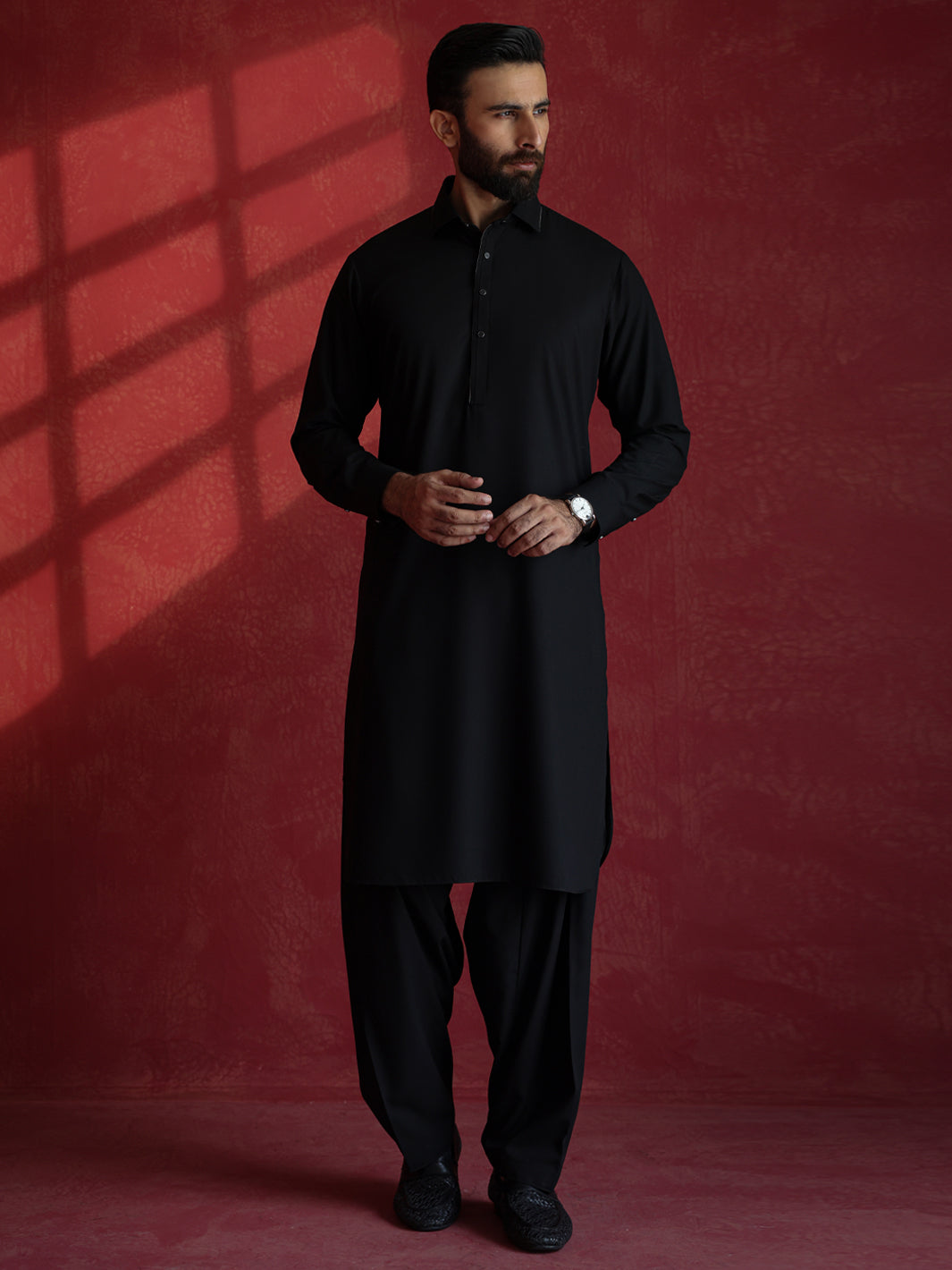 Black Kameez Shalwar - ALWA-KS-651