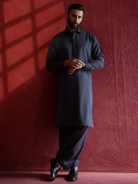 Dark Grey Kameez Shalwar - ALWA-KS-660