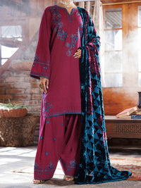 Purple Self Jacquard 3Pc Unstitched - AWP-3PS-1026