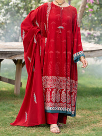 Red Cambric 3Pc Stitched - AWP-3PS-1033
